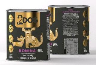 2DOG Konina 800 g — monobiałkowa karma mokra dla psa