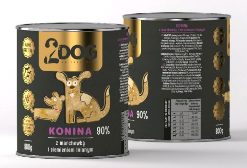 2DOG Konina 800 g — monobiałkowa karma mokra dla psa