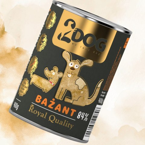 Bażant 400 g — monobiałkowa mokra karma dla psa 2DOG