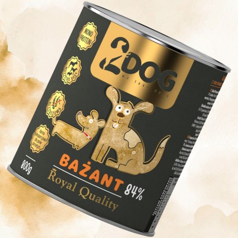 2DOG Bażant 800 g — monobiałkowa karma mokra dla psa