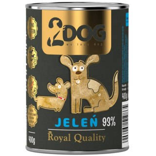 2DOG Jeleń 400 g — monobiałkowa karma mokra dla psa