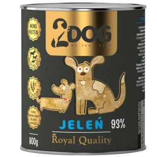 2DOG Jeleń 800 g — monobiałkowa karma mokra dla psa