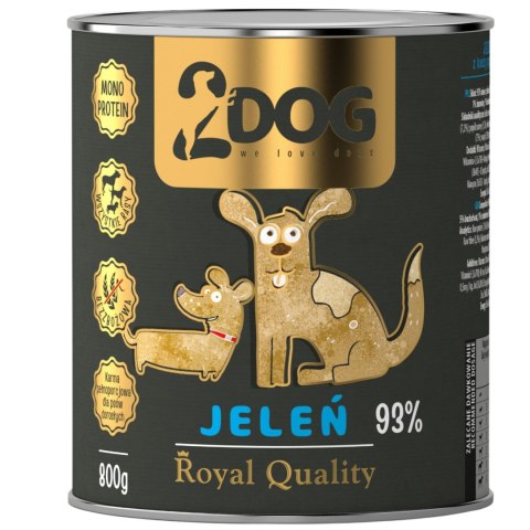 2DOG Jeleń 800 g — monobiałkowa karma mokra dla psa