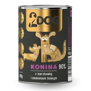 2DOG Konina 400 g — monobiałkowa karma mokra dla psa