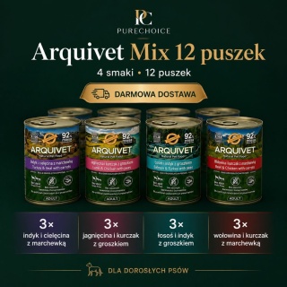 Arquivet Mix 12 puszek dla psa — 4 smaki + darmowa dostawa