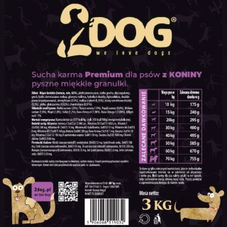 2DOG półwilgotna monoproteinowa karma dla psa z koniną 65% 3 kg