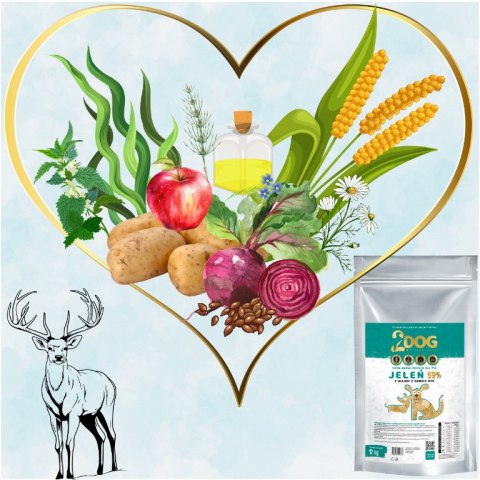2DOG Premium monoproteinowa sucha karma dla psa z jeleniem 12 kg