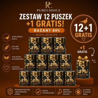 Monobiałkowa Bażant 400 g — 12 puszek + 1 gratis