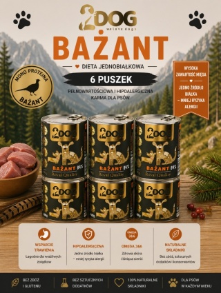 Zestaw: 2DOG Bażant 6 puszek