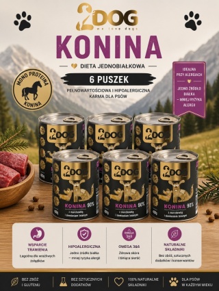 Zestaw: 2DOG KONINA - 6puszek