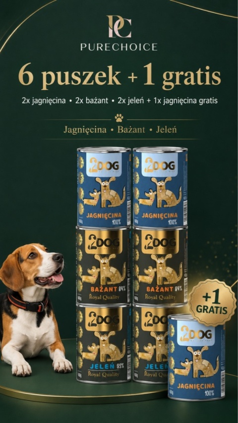 Monobiałkowy Mix 6+1 dla psa – 3 smaki + 1 gratis