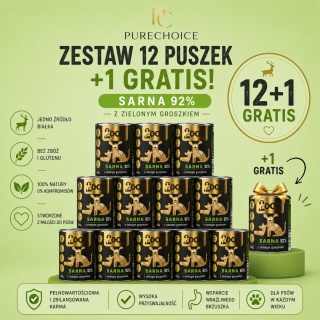 Monobiałkowa Sarna 400 g — 12 puszek + 1 gratis