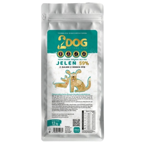 2DOG Jeleń 12 kg + 2 puszki GRATIS