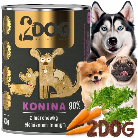 2DOG Konina 400 g — monobiałkowa karma mokra dla psa