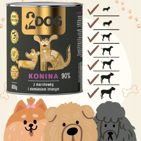 2DOG Konina 800 g — monobiałkowa karma mokra dla psa