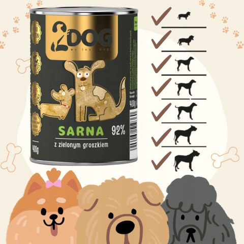 2DOG Sarna 400 g — monobiałkowa karma mokra dla psa