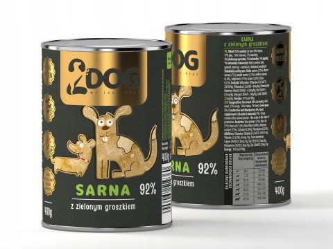 2DOG Sarna 400 g — monobiałkowa karma mokra dla psa