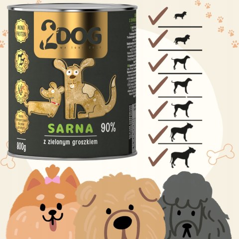 2DOG Sarna 800 g — monobiałkowa karma mokra dla psa