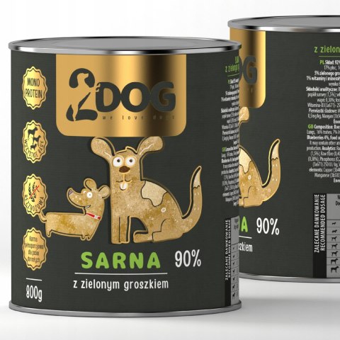 2DOG Sarna 800 g — monobiałkowa karma mokra dla psa