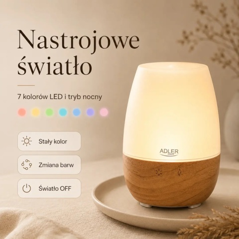 Ultradźwiękowy dyfuzor zapachowy ADLER AD 7967 3w1