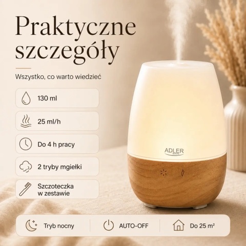 Ultradźwiękowy dyfuzor zapachowy ADLER AD 7967 3w1