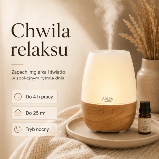 Ultradźwiękowy dyfuzor zapachowy ADLER AD 7967 3w1